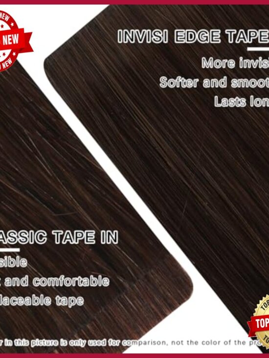 Seamless Tape-In Hair Extensions, 20 Pieces, 14 Inch, Real Human Hair